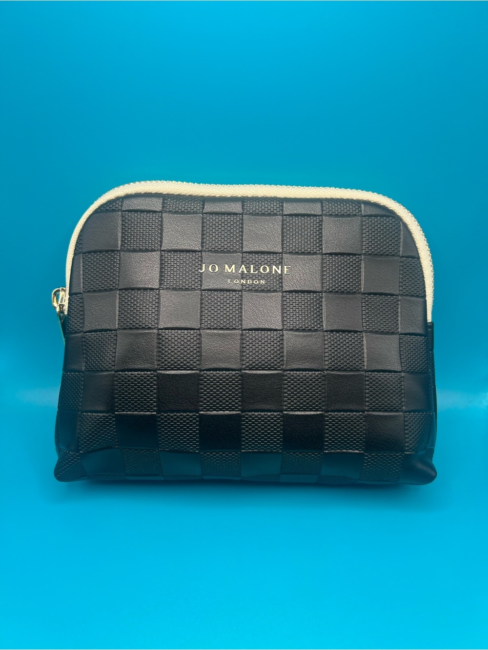 Jo Malone London Black Checkerboard Cosmetic Bag - NEW